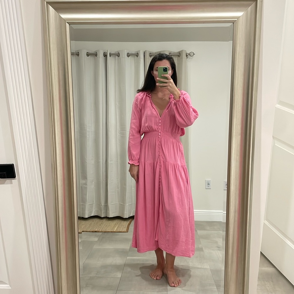 The Westside Pink Maxi Gauze Dress
